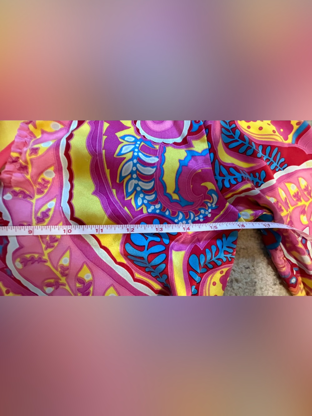 Hale Bob 100% silk Vibrant Paisley Yellow & Pink Dress - Picture 4 of 7